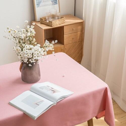 Linen Cotton Tablecloth Solid Color Hotel Picnic Table Rectangular Lace Table Covers Home Dining Tea Table Decoration