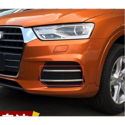 For Audi Q3 2016-2018 high quality ABS chrome front fog lamp eyebrow front bumper trim front fog lamp decorative bright strip