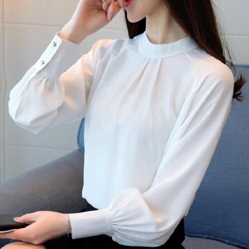 Long Sleeve Women Shirts Office Ladies Tops White Blouse Fashion Woman Blouses 2021 Womens Tops And Blouses Blusa Feminina A363