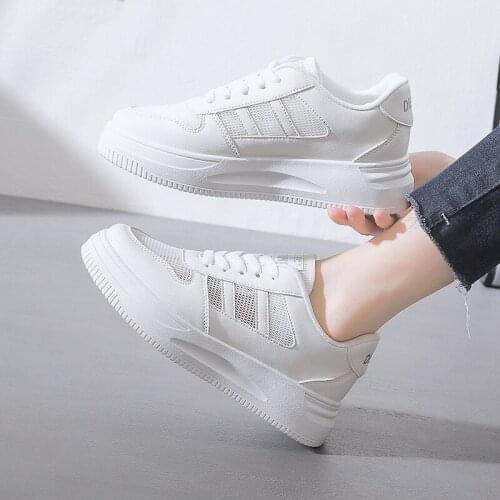 New Style Womens Shoes Fashion Breathable Casual Shoes Thick Sole Small White Shoes shoes woman