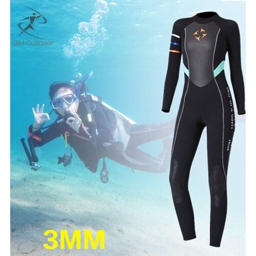 3mm Womens Neoprene Wetsuit Thickening Warm Full Body Diving Suit Wet Suit Surfing Swimsuits For Women