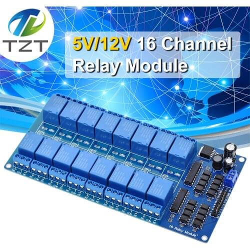 1PCS 5V 12V 16 Channel Relay Module for arduino ARM PIC AVR DSP Electronic Relay Plate Belt optocoupler isolation 16 road