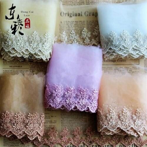 14yards*10cm Embroidery Cotton Lace Ribbon Organza Lace DIY Sewing Handmade Supplies Clothes Fashion Hairpin Accessories