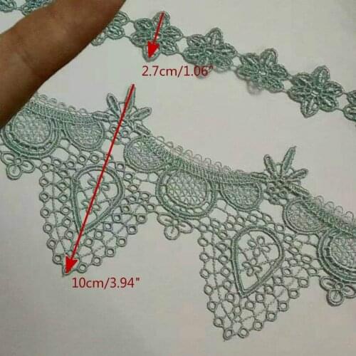 2 Yards Turquoise Lace Trims for Curtain Sofa Costumes Trimmings Dress Ribbon Flower Applique Sewing Lace Fabric 10 cm 2.7 cm
