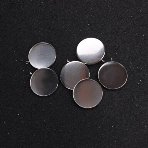 20pcs Stainless Steel Pendant Settings Cabochon Base Blank Fit 8/10/12/14/16/18/20mm Cabochons Cameo DIY Necklace Bracelet
