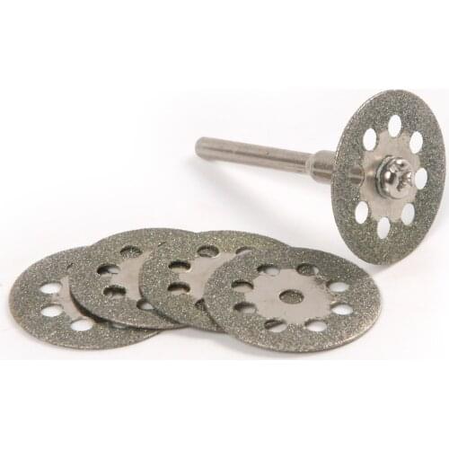 5pcs 22mm Diamond Cutting Rotary Drill Disc Electroplated Diamond Slices + 1pc Dandle + 1pc Screw