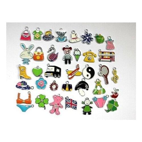 50pcs Hang Charm mixed style&color fit necklace /cell phone