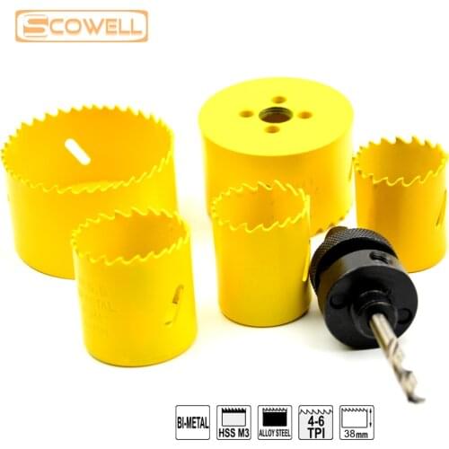50% OFF professional 6PCS HSS Bi-metal M3 saw kits for holesaw cutter 32mm-73mm Hole Saw sets In Bulk