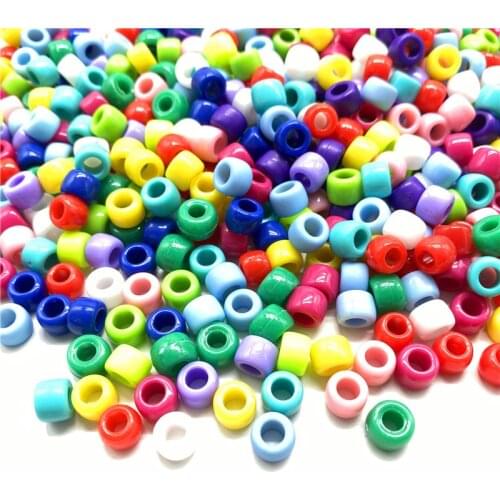 50Pcs 8mm Round Big Hole Plastic Beads Spacer Loose Beads for Jewelry Making DIY Handmade Bracelet Accessories
