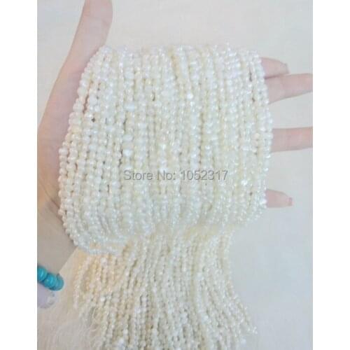 Wholesale 5mm 35cm one Strand white pearl real natural freshwater Pearl Bead Loose Bead