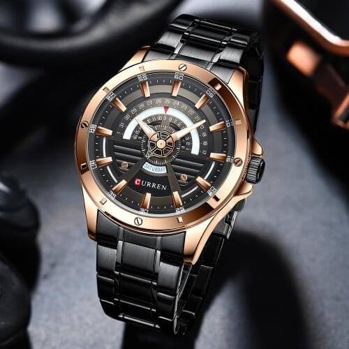 CURREN Fashion Casual Style Watch Men`s Wristwatch Bussiness Big Dial Watch For Men Luminous Hands Stainless Steel Alloy Watch