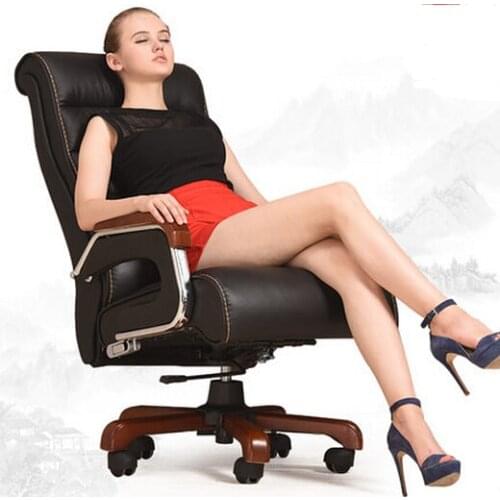 High-grade leather massage chair can recline lift home computer chair swivel office chair massage chair boss