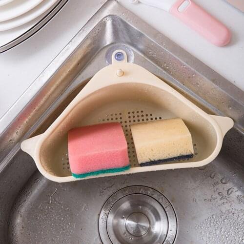 Multifunctional Triangle Sink Drain Rack Bowl Dish Cloth Vegetable Storage Kitchen Bathroom Goods Organizer Household Goods
