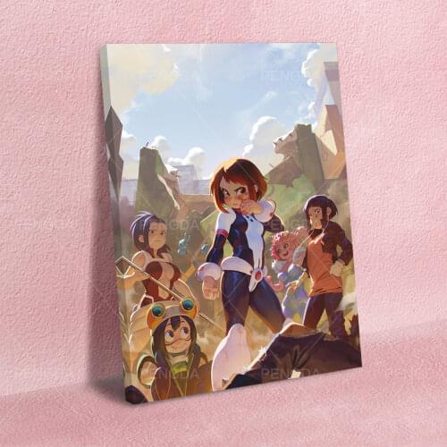 Wall Art Modular Anime Scene Canvas My Hero Academia Home Decor Pictures Characters HD Printed Paintings For Living Room Framed