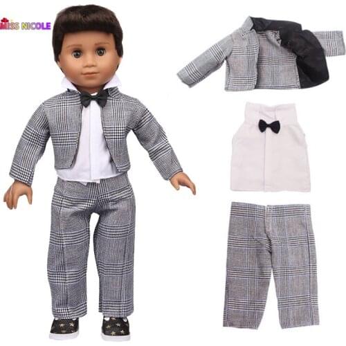 New Fashion Personalized Suit Jacket Shoes Leopard Doll Accessories Clothes SocksFor 18'' Doll & 43 cm New Born Baby Toys
