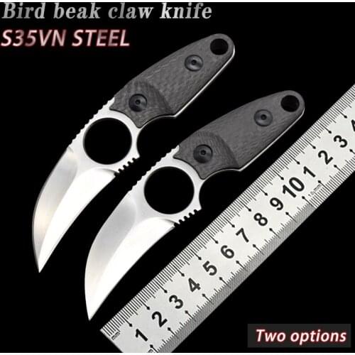 S35VN blade carbon fiber handle Karambit CSGO Mini Pocket eagle claw Outdoor survival battle EDC Durable Camping Tool