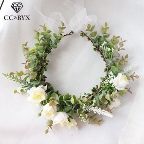 CC Floral Hairbands Children Crown Wedding Hair Accessories For Bridal White Flower Shape Girls 100% Handmade Fine Gifts mq052