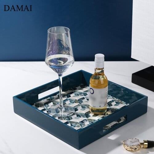 Natural Shell Storage Trays American Simple Afternoon Tea Cake Dessert Plates Tea Set Teacup Tray Household Desktop Decorations