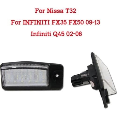 2x LED License Number Plate Light For Nissan X-Trail Maxima Rogue NV1500 NV2500 NV3500 Murano Altima For Infiniti FX35 FX50 Q45