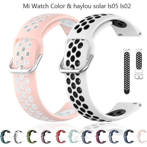 Silicone Strap For Xiaomi Mi Watch Color Sport Band Replacement Watchband for xiaomi haylou solar ls05 ls02 20mm 22mm Bracelets