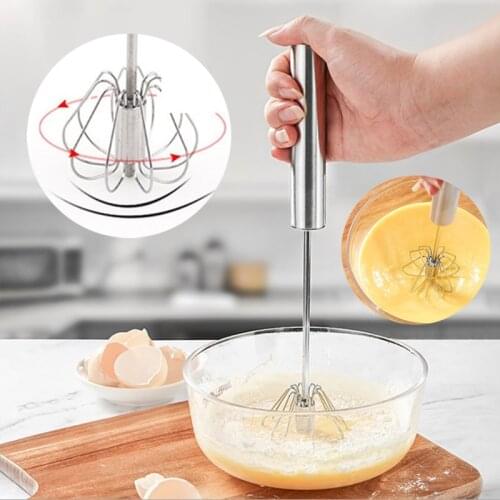 Stainless Steel Hand Pressure Rotating Semi-Automatic Mixer Coffee Milk Mixing Eggbeater Handheld Mixer Kitchen Cooking Tools
