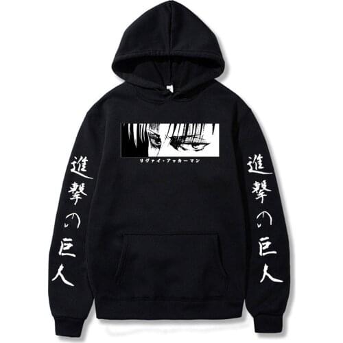 Japanese Anime Attack on Titan Manga Hoodies Men Kawaii Japanese Cartoon Harajuku Sweatshirts Cool Streetwear Graphic Hoody Male