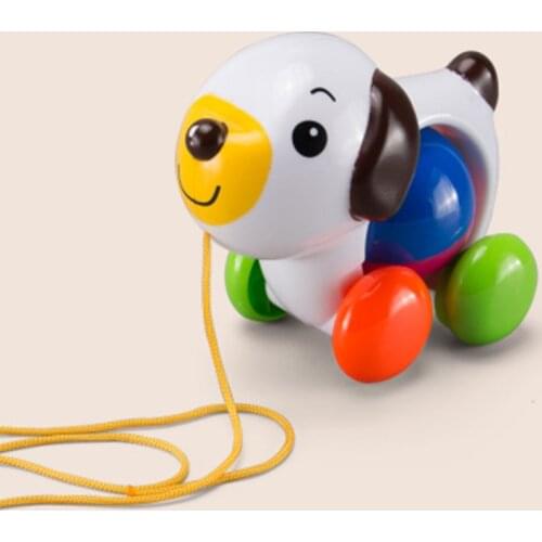 Funny Little Duck Puppy Infant Toddler Rope Baby Toys Outdoor Toys Rattles Stroller Toy Cute Pull Toy 2-4 Years LA993440
