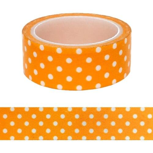 20pcs/set Special Vigorous Orange-yellow White Circular Wavepoint DIY Decoration Washi Tape Orange Image