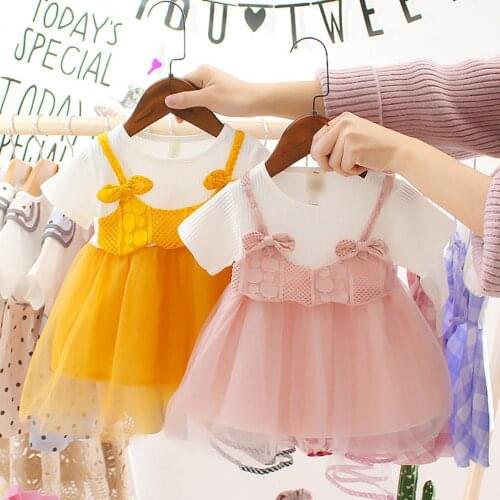 2021 Summer Dress New Fashion Beautiful Soft Girls Short Sleeve Tulle Dress for Party Casual Clothes Girls Clothing