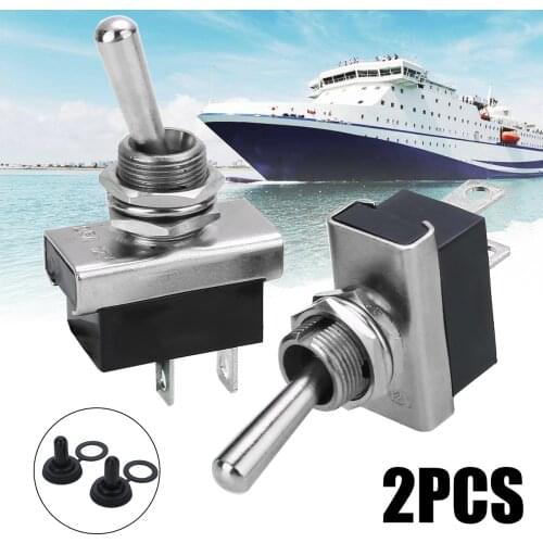 2pcs 12V 25A ON OFF Heavy Duty Toggle Switch 12.5mm Hole Waterproof Flick Switches for Car Boat Marine