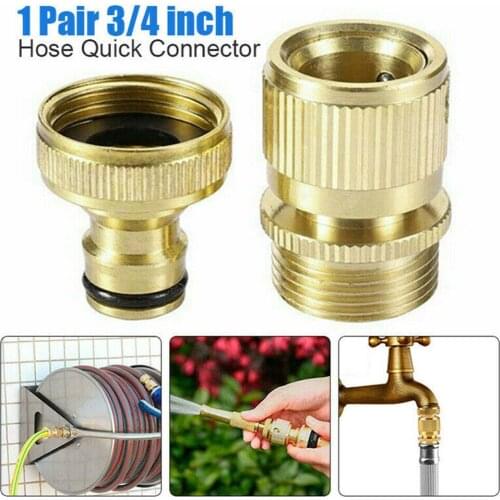 Pure Brass Faucets Standard Connector Gun Quick Connect Fitting Pipe Connections 3/4" Hose Fit Brass Female Male Connector