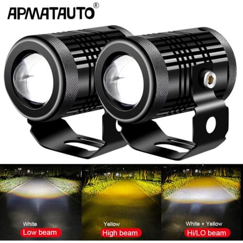 For Motorcycle,SUV, ATV, Truck, Electric Bicycle, Yacht 30W Headlight High Low Beam Fog Light White Yellow Led Working Light