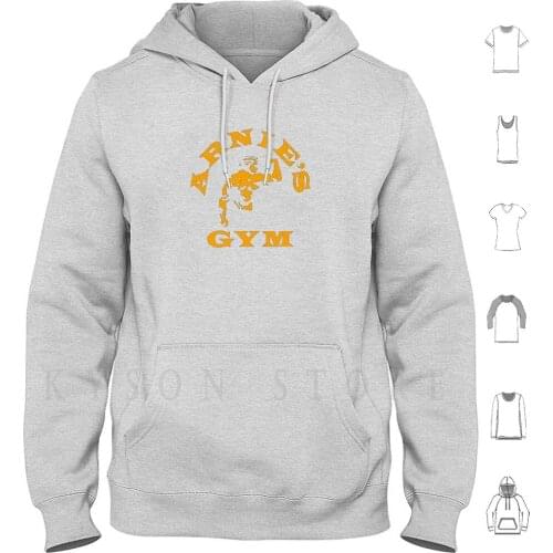 Gym Center Hoodies Long Sleeve Arnold Schwarzenegger Gym Bodybuilding Fitness Gym