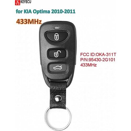 Keyecu Smart DIY Upgraded Remote Car Key Control Fob 433MHz for KIA Optima 2010-2011 FCC ID: OKA-311T, P/N: 95430-2G101