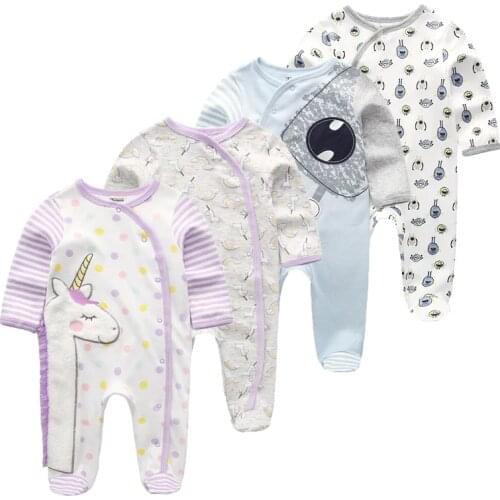 2020 Unicorn 1/2PCS Baby Girl Clothes Newborn Baby Bodysuit Little Devil Rainbow Horse Roupa de bebe Baby Boy Clothes Cotton
