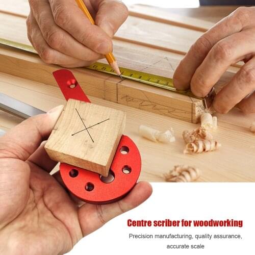 45/90 Degree Angle Line Drawing Round Center Finder Scribe Ruler Carpenter Layout Gauge Woodworking DIY Measuring Tool