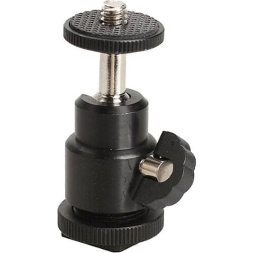 Top Deals Mini Hot Shoe Holder Ball Head Stand DSLR Camera Tripod (360 Degree rotation) Black