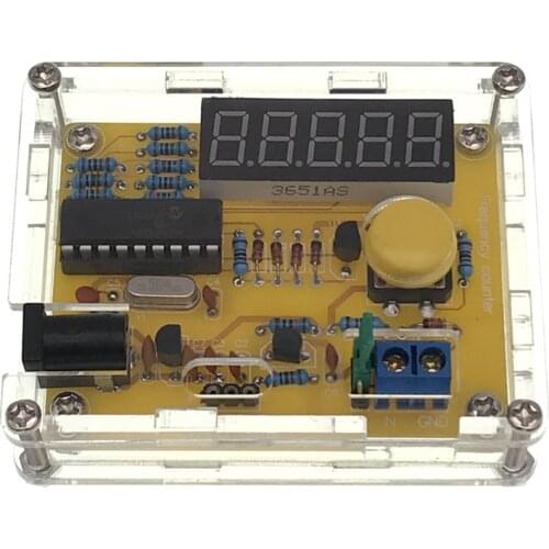 DIY Kits 1Hz-50MHz Crystal Oscillator Frequency Counter Meter Digital LED Tester Meter Mini case DIY +USB Cable