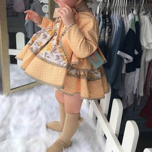 2019new Arrivals Spring Spanish Princess Dress 80-130cm Girl Dress 3pcs Cake Dress Christmas Dress Girl Kids Dresses for Girls