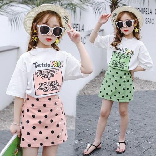 Baby Girl Clothes 2020 Summer Arrival Girls Fashion Teenage Short Sleeve Skirt Set Children Leisure Korean Version Kids Clothing