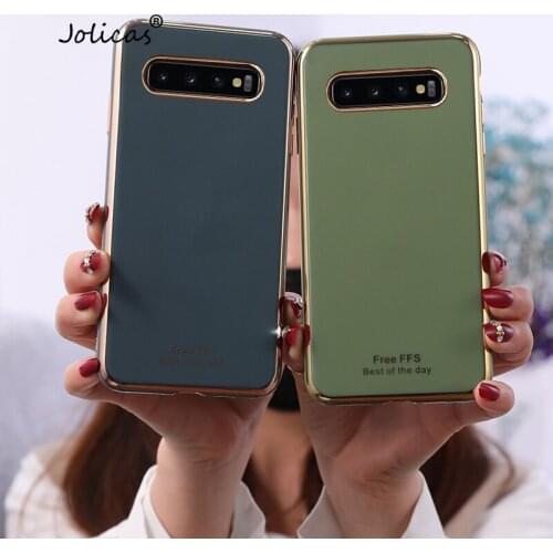 Solid Color Fitted Cases For accesorios Samsung S10 Plus Samsung Galaxy phone case S10 S10E Soft Silicone Shell Caso galaxie