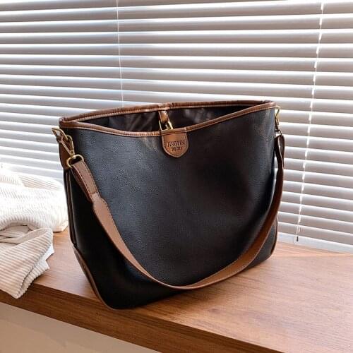 Autumn Women Bag Luxury Brand Casual Large Bag Female Shoulder Bags Pu Leather Top Handle Bags 2021 Designer Fashion Travel Pack