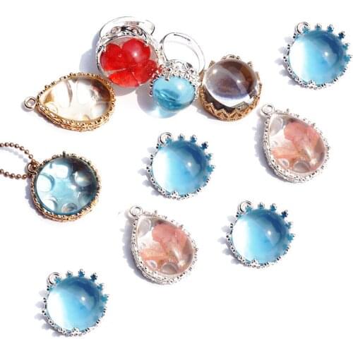 5pcs Ring Blanks Base Pendant Cabochon Base Cabochon Charms Setting Crown Ring Blank Tray for Jewelry Making Finding Earring