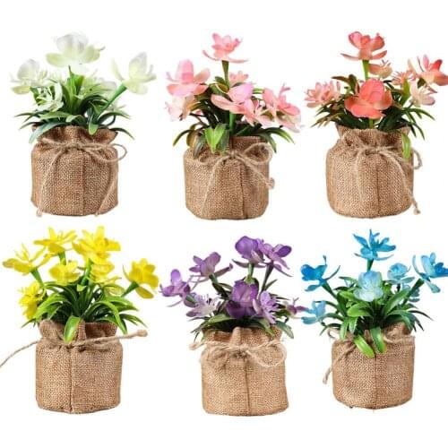Hemp bag combination simulation potted plant Home decoration desktop decoration simulation flower simulation small potted plant