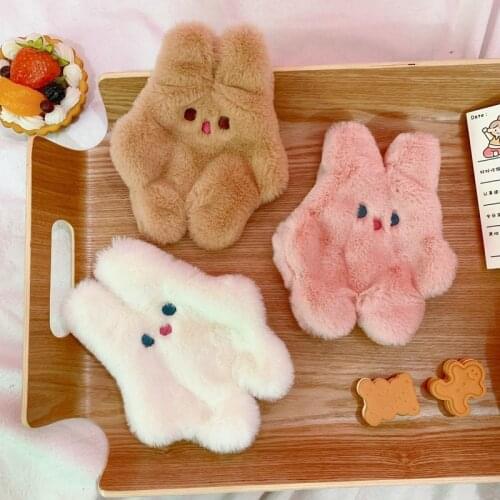 Plush Rabbit Keychain Cartoon Coin Purse Soft Rabbit Girls Key Case Wallet Children Cute Keychain Headset Bag Coin Bag Girl Gift