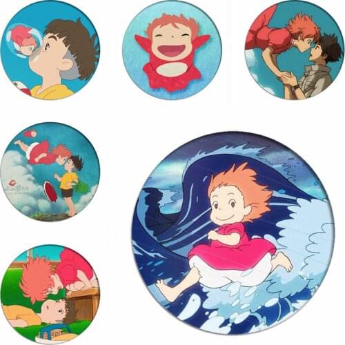 Ponyo on The Cliff Cosplay Badge Miyazaki Hayao Role Cute Brooch Pins 58mm Collection Breastpin for Backpacks Clothes