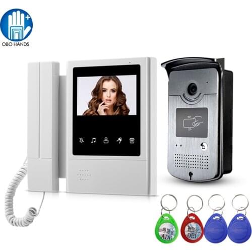 Wired Video-eye Video Doorbell Intercom Home System 4.3" Indoor Monitor RFID Smart Camera with IR Night for a Private House