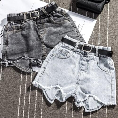 2020 summer fashion Kids Baby Girls Stretch Ripped Jeans Destroyed Frayed Denim Shorts Hot Soild Shorts