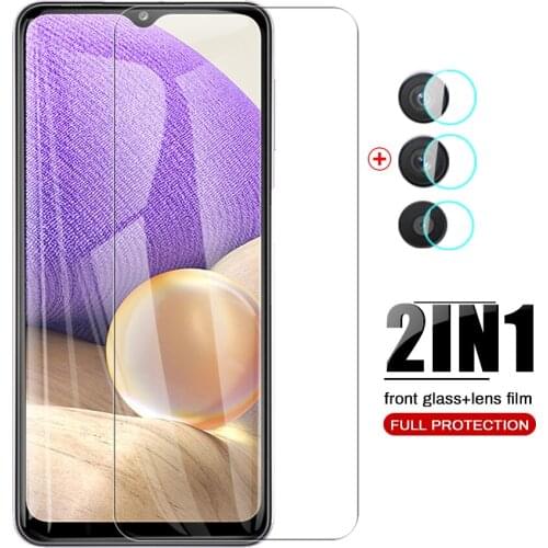 Sansung a32 case tempered glasses for samsung galaxy a32 a 32 a 32 5g camera lens protective film screen protectors glas 6.5"