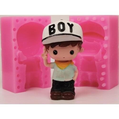 Silicone mold 3D cartoon boy shape Fondant cake mould chocolate mold clay craft decoration mold Handmade tools